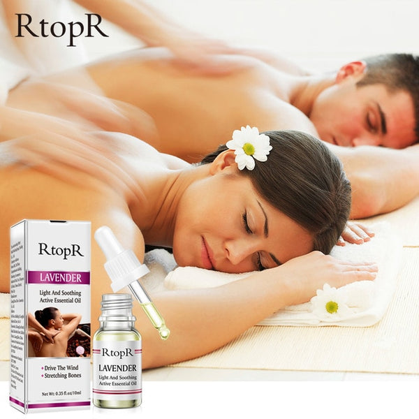 RtopR Pure Plant Lavender Body Massage Oil Skin Anti-Aging Ginger For Extract Drop for Pain Relief Reduce Anxiety Better Sleep