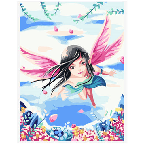 YIKEE decorative canvas oil painting by numbers,diy painting by numbers Fairies