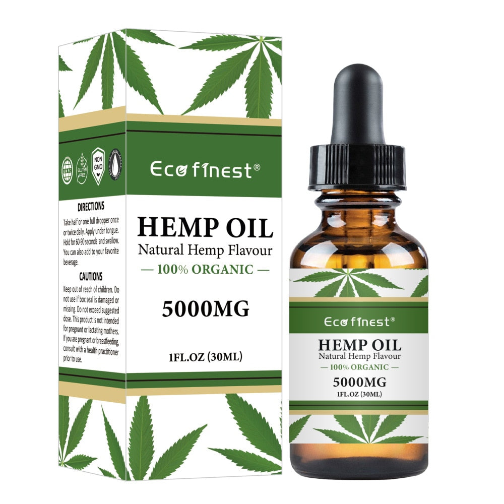 Organic Hemp Seed Oil Drops Essential Oil Reduce Stress Pain Relief Sleep Aid 100% Natural Body Massage Oils Freeship