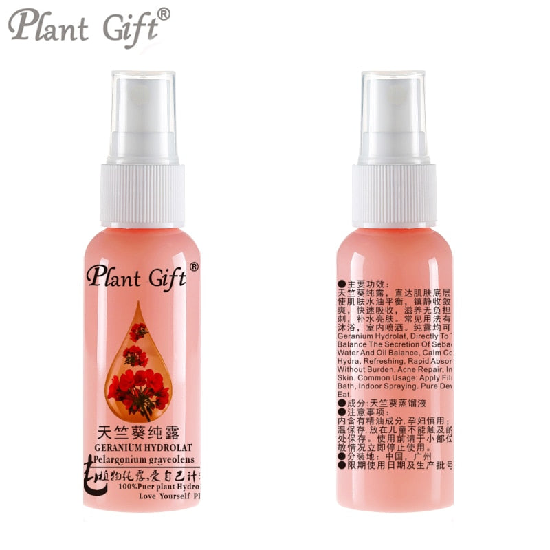 50ml Geranium Hydrosol Hydrolat Remove Relieve Pain Acne Clean Skin Relax Detox Chest Massage Hydrosol