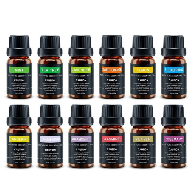 12 pcs/set 100% Pure Natural Aromatherapy Essential  Oils Kit Soothing Stress Pain Relief Foot Bath Massage Oil Kit