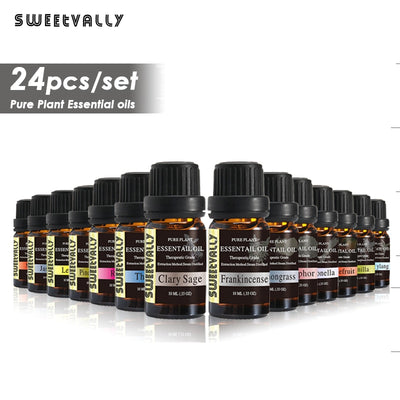 24pcs/set 100% Pure Natural Aromatherapy Essential Oils Kit Soothing Stress Pain Relief Foot Bath Massage Oil Kit