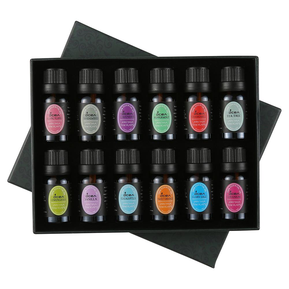 12PCS/Set 100% Pure Aromatherapy Essential Oil Set 10ML Pure Natural Plant Aromatherapy Oil Pain Relief Relax Massage Oil Set